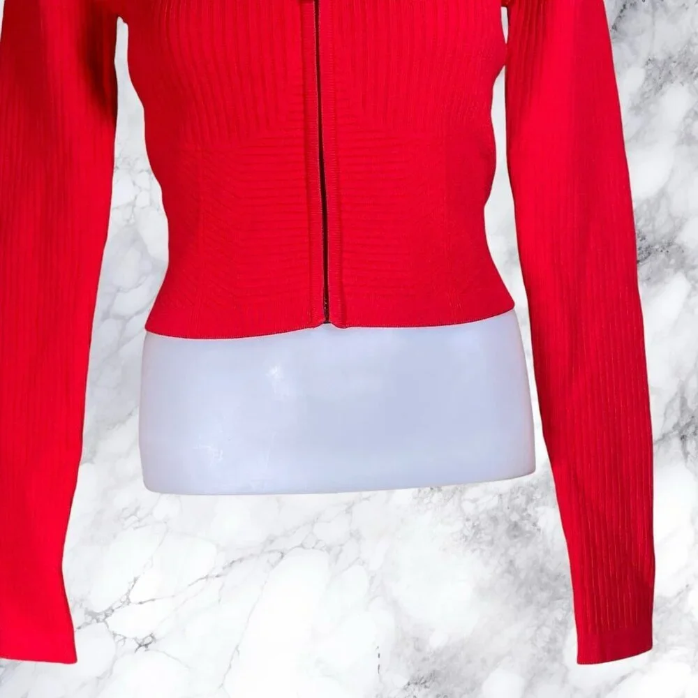 ALL THE WAYS Victoria Bustier Crop Top in Red